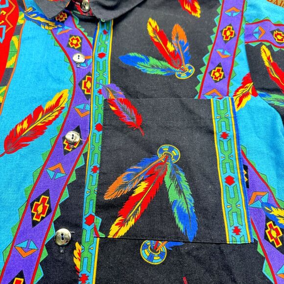 Western Plains Trading Co Womens Sz Medium Colorful South Western Pattern Shirt - Picture 3 of 7
